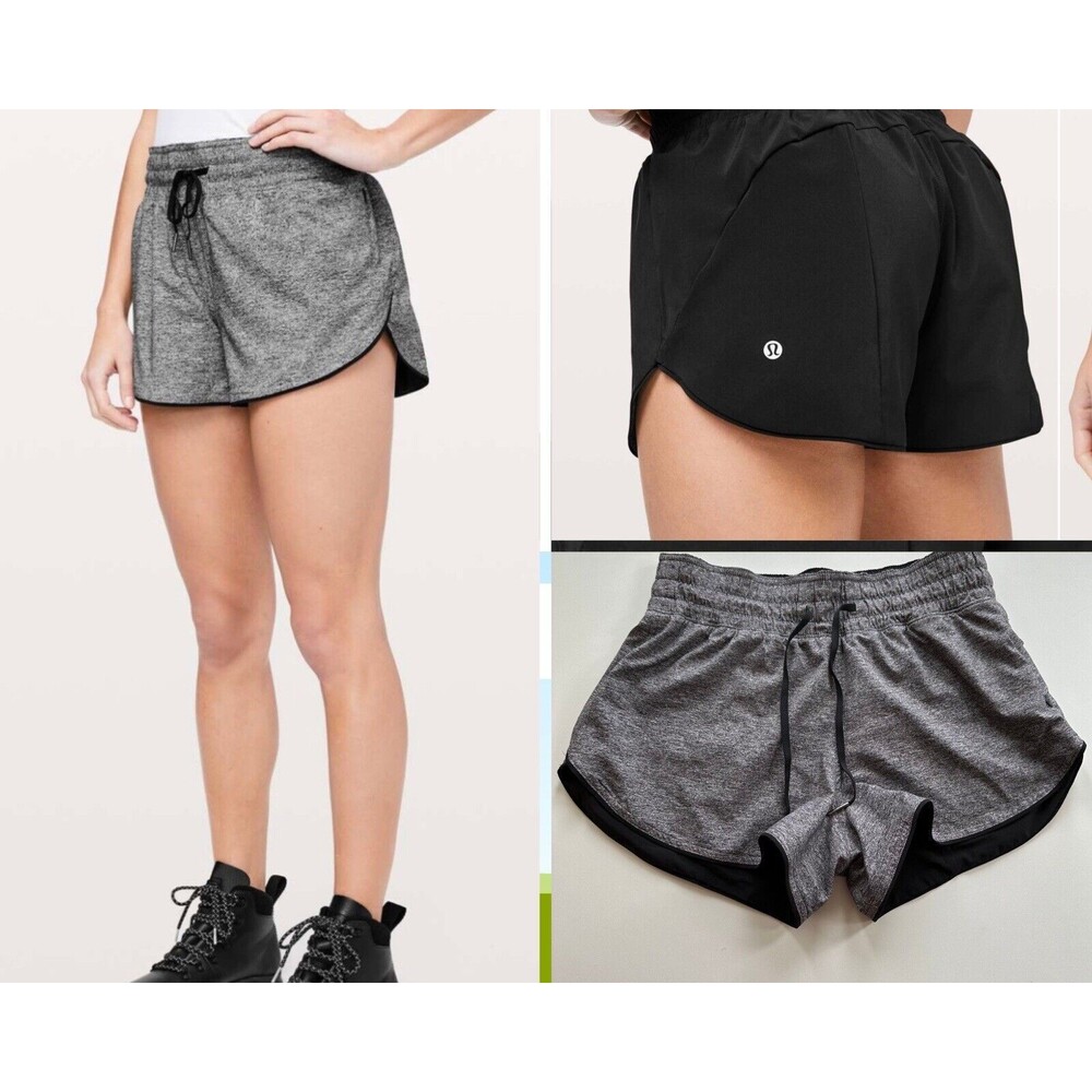 Lululemon‎ Choose A Side Shorts Reversible Size 4 Grey Black 3” Inseam Training